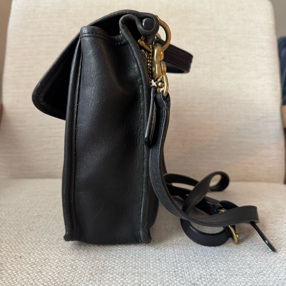 Vintage Coach Willis Bag Black Leather Crossbody Top Handle 9927 - Picture 3 of 9